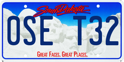 SD license plate 0SET32