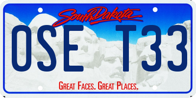 SD license plate 0SET33