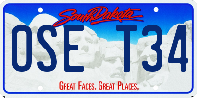 SD license plate 0SET34