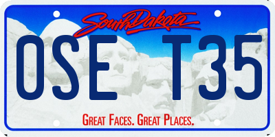 SD license plate 0SET35