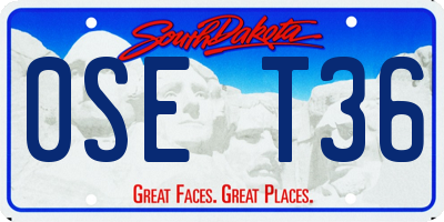 SD license plate 0SET36