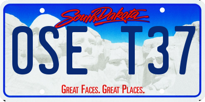 SD license plate 0SET37