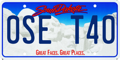 SD license plate 0SET40