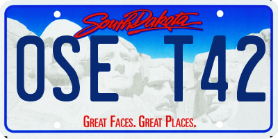 SD license plate 0SET42