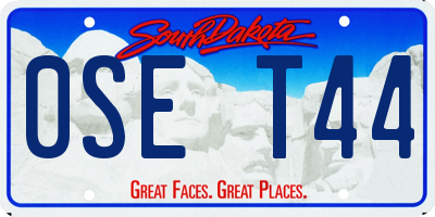 SD license plate 0SET44