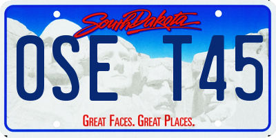 SD license plate 0SET45