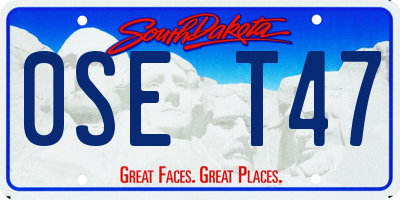 SD license plate 0SET47
