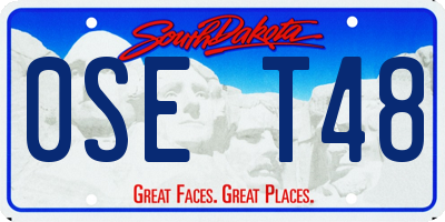 SD license plate 0SET48