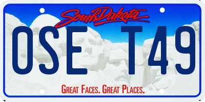SD license plate 0SET49