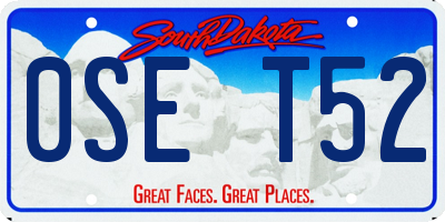 SD license plate 0SET52