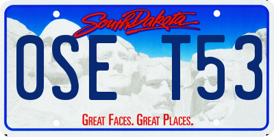 SD license plate 0SET53