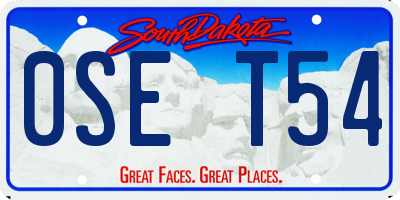 SD license plate 0SET54