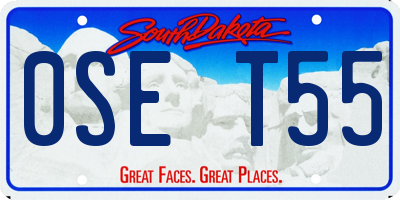 SD license plate 0SET55