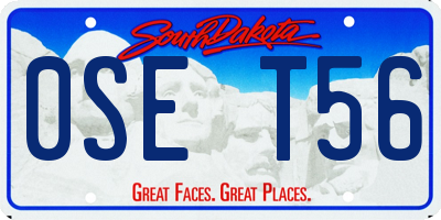 SD license plate 0SET56