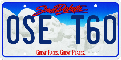 SD license plate 0SET60