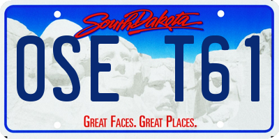 SD license plate 0SET61