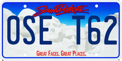 SD license plate 0SET62