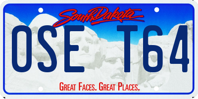 SD license plate 0SET64