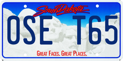 SD license plate 0SET65