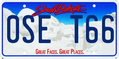 SD license plate 0SET66