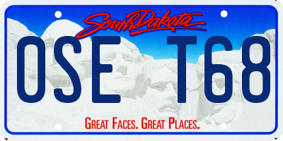 SD license plate 0SET68