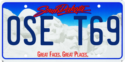 SD license plate 0SET69