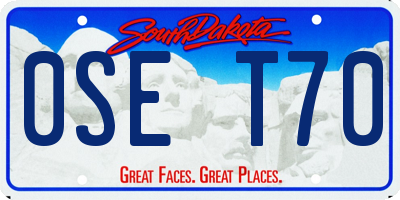 SD license plate 0SET70