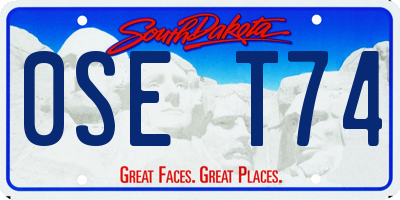 SD license plate 0SET74