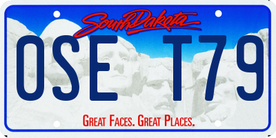 SD license plate 0SET79