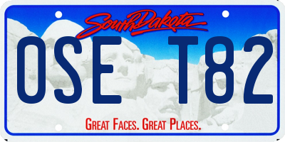 SD license plate 0SET82