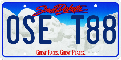 SD license plate 0SET88