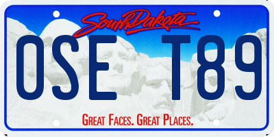 SD license plate 0SET89