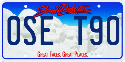 SD license plate 0SET90