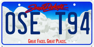 SD license plate 0SET94