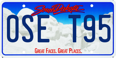 SD license plate 0SET95