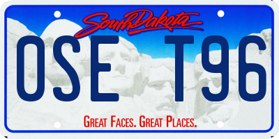 SD license plate 0SET96