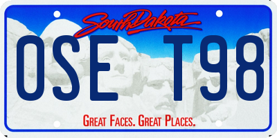 SD license plate 0SET98