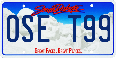 SD license plate 0SET99
