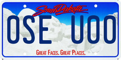 SD license plate 0SEU00