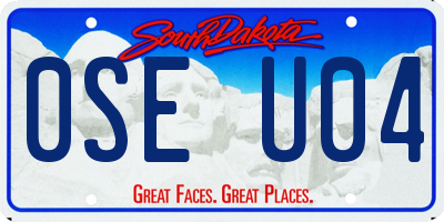 SD license plate 0SEU04