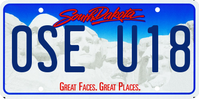 SD license plate 0SEU18