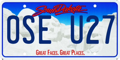 SD license plate 0SEU27