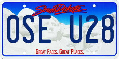 SD license plate 0SEU28