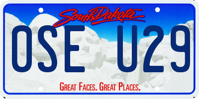 SD license plate 0SEU29