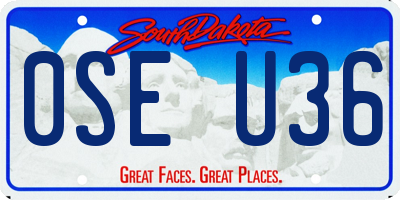 SD license plate 0SEU36