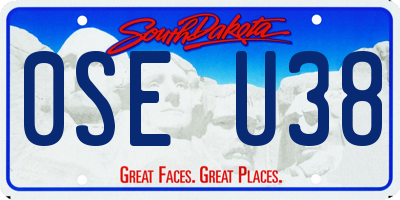 SD license plate 0SEU38