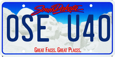SD license plate 0SEU40
