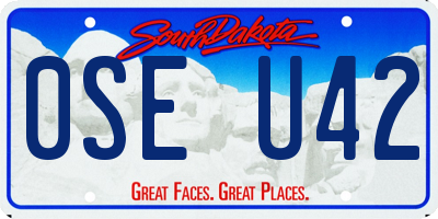 SD license plate 0SEU42
