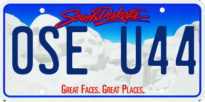 SD license plate 0SEU44