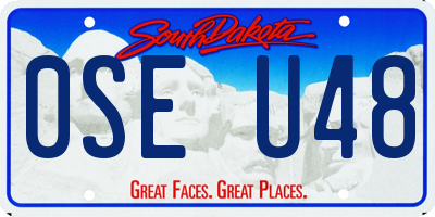 SD license plate 0SEU48